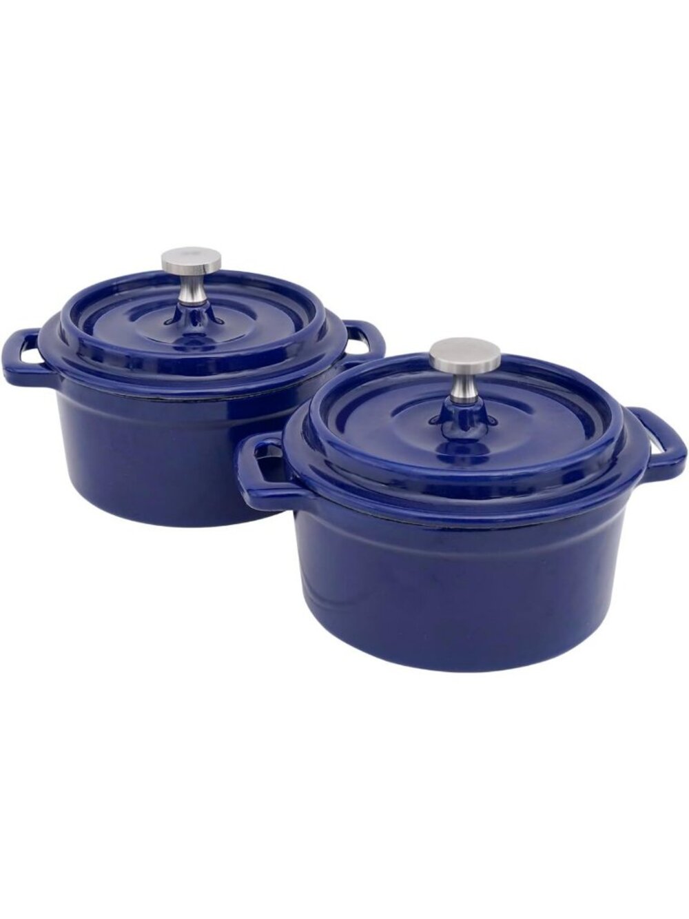 Set of 2 Mini Dutch Ovens 16 oz Cast Iron Garlic Roaster Ramekins - Oven Safe